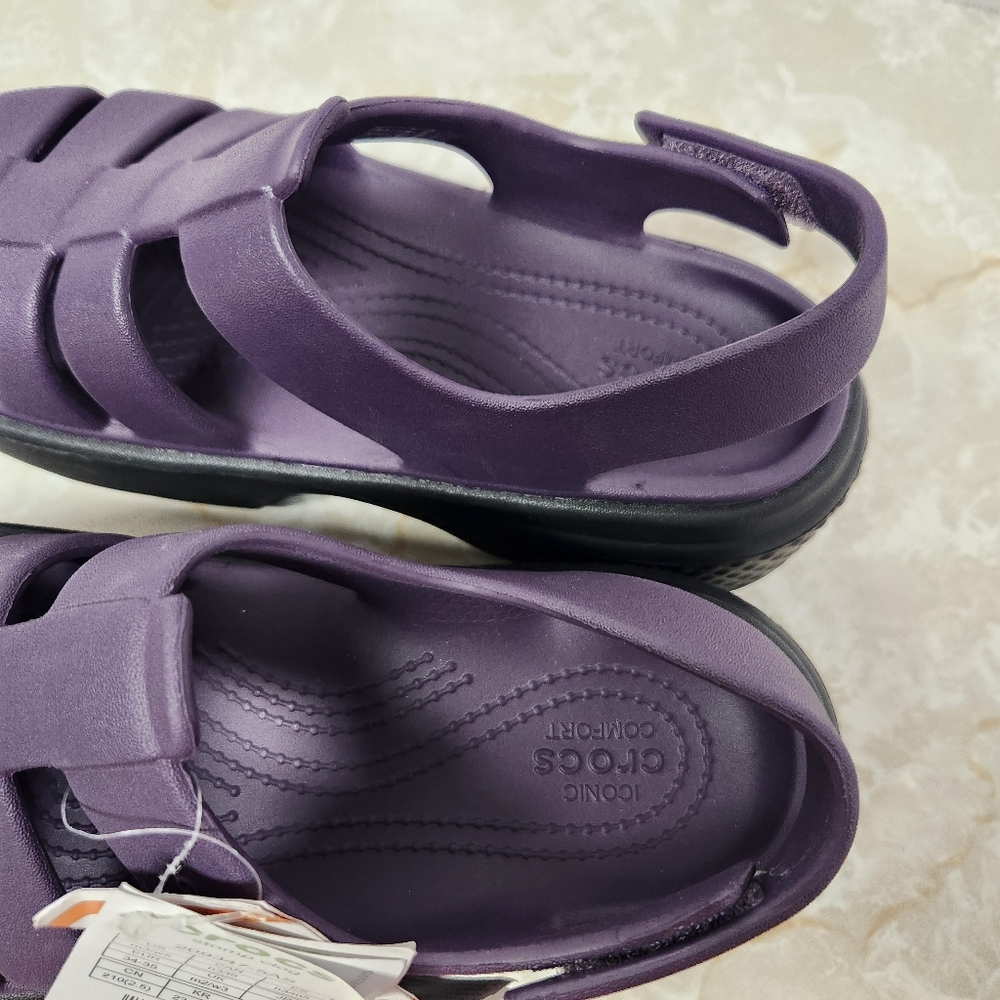 New Crocs Stomp Fisherman Sandal Unisex Size Men 5 / Women 7 Dark Purple - Picture 6 of 10